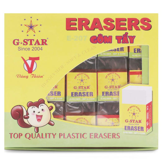 Hộp 30 cục gôm (tẩy) đen/trắng G-star E207 (30 viên/hộp)