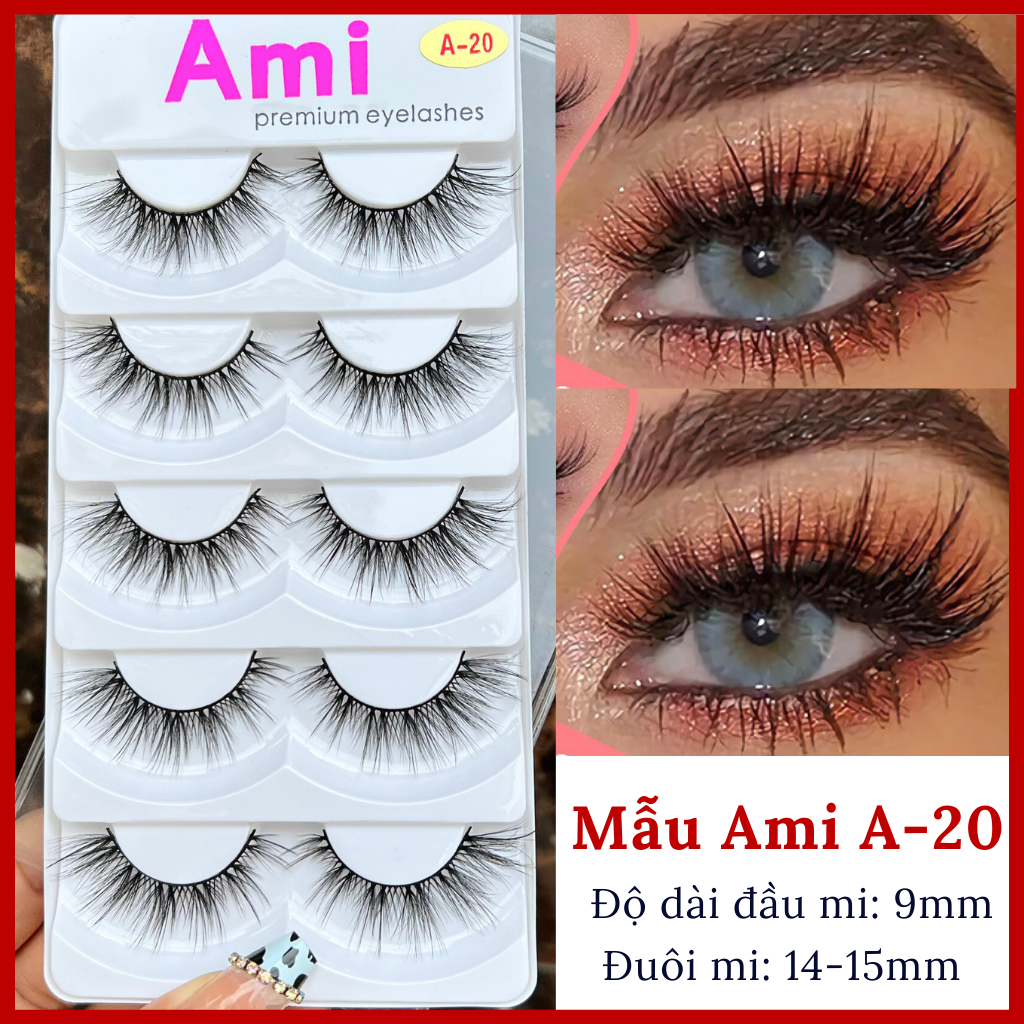 Lông Mi Giả Chồn Tự Nhiên Cao Cấp Ami 5 Cặp