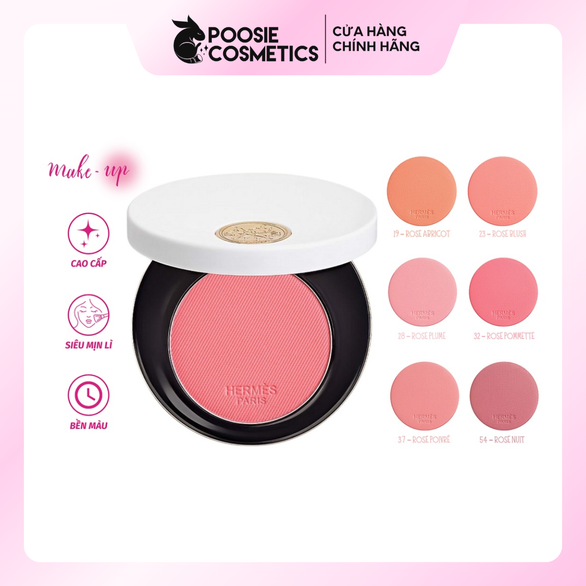 Phấn Má Hồng Rose Hermes Silky Blush Powder