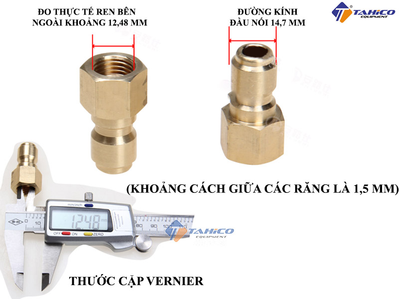 Đầu đực nối nhanh ren trong 13mm