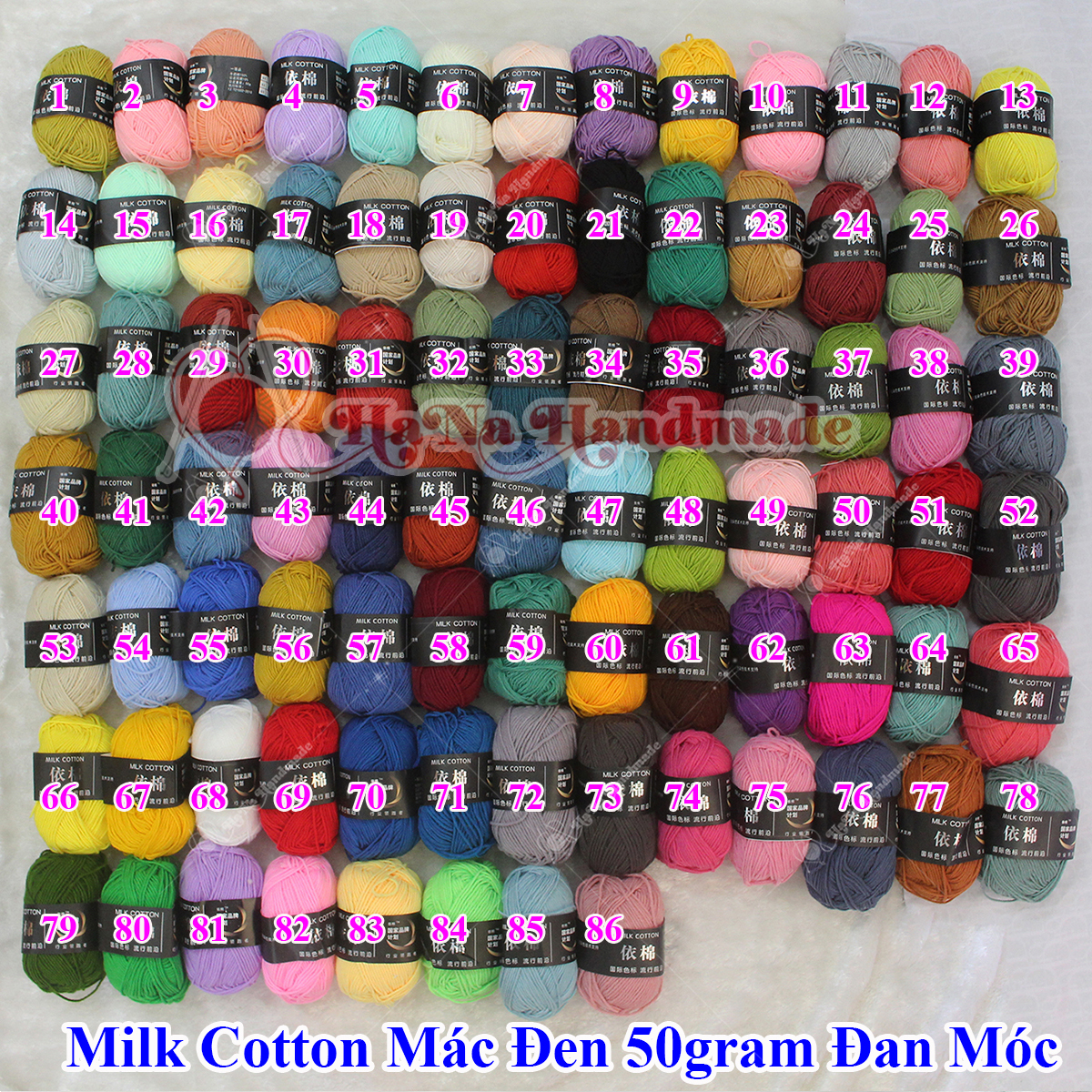 Len Milk cotton mác đen 50gram đan móc