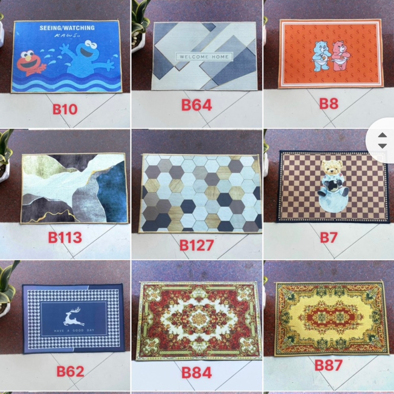 Thảm lau chân 3d họa tiết ngộ nghĩnh thấm nước mặt sau lót gai cao su chống trơn trượt