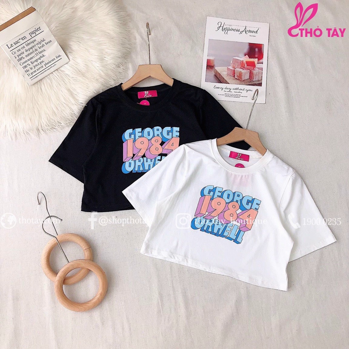 Áo croptop in chữ trước ngực baby TTSA0923
