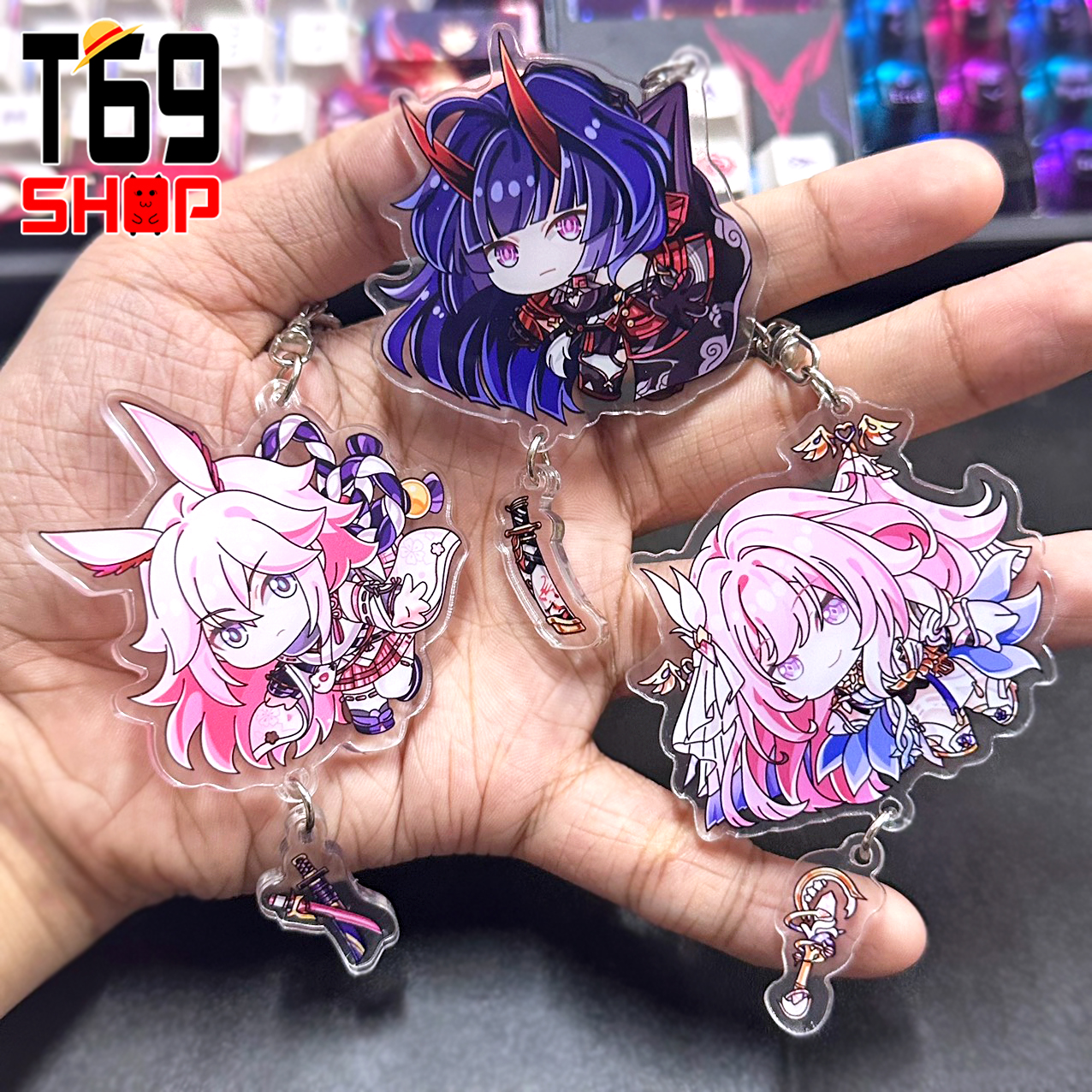 Móc khóa mica game Honkai Impact 3 - Cute ver (Loại cao cấp - Hình in ép giữa 2 mặt mica) [T69 Shop]