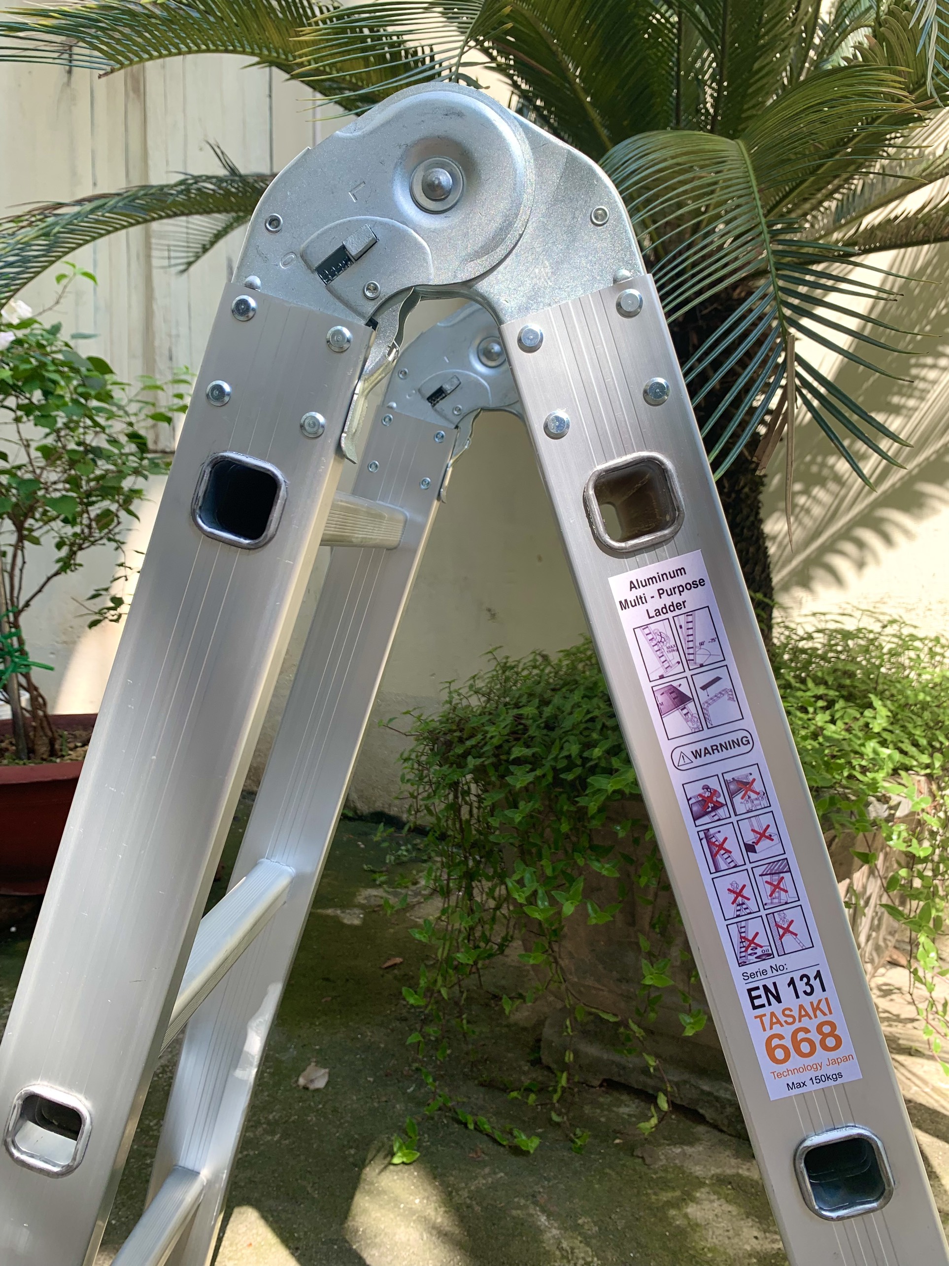 Thang nhôm đa năng, thang gấp 4 đoạn 5m7