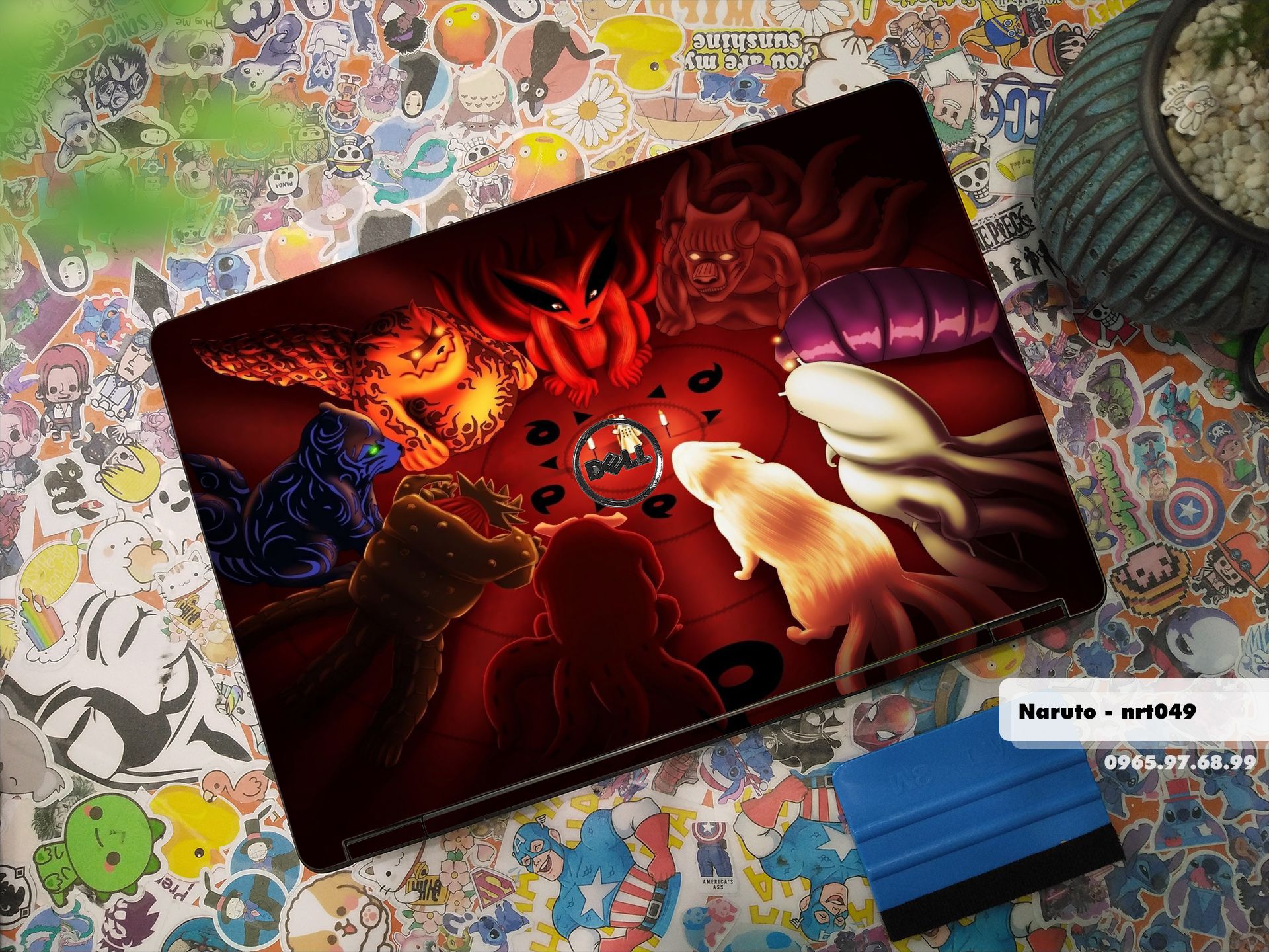 Decal Skin dán Laptop Dell mẫu Naruto (inbox mã máy cho shop)