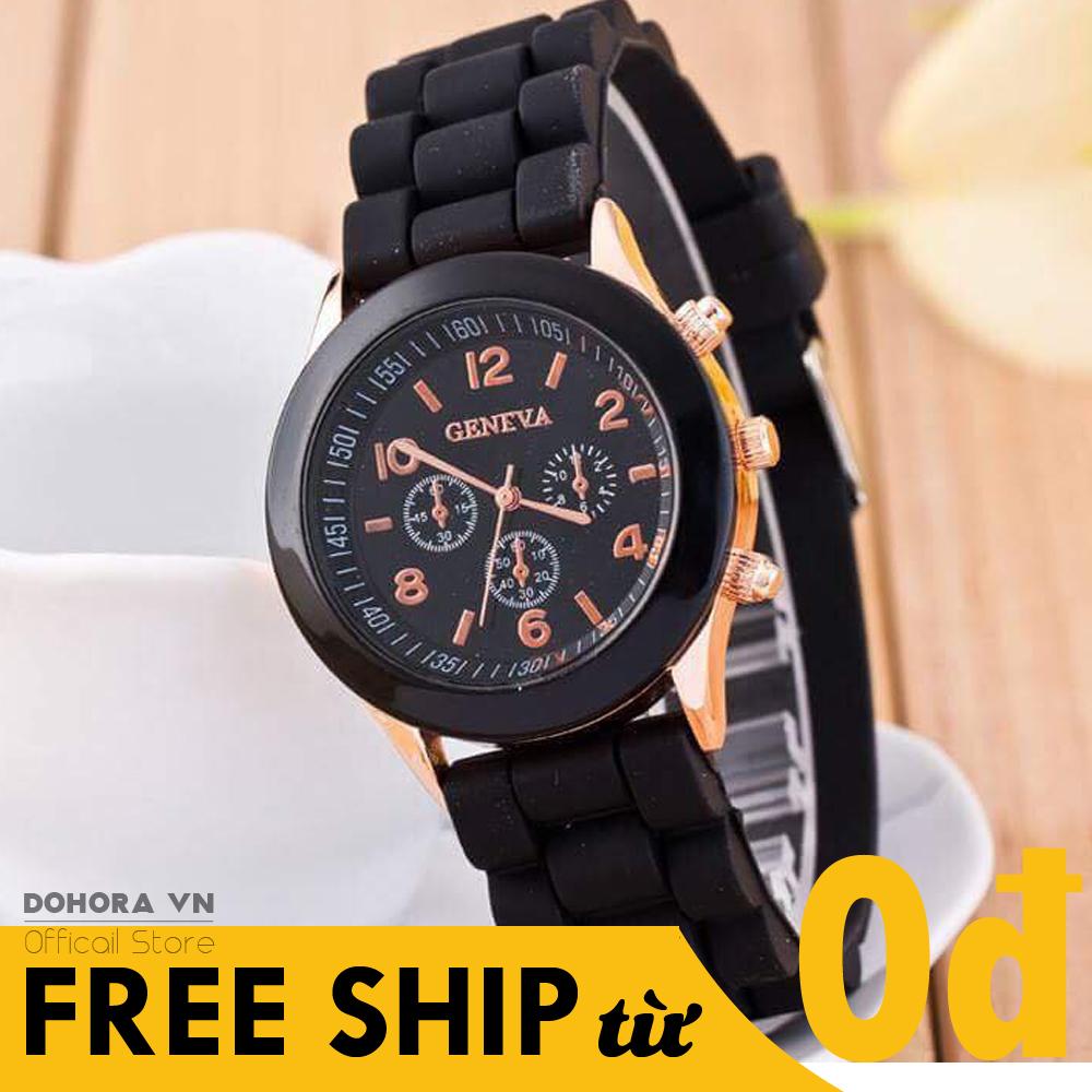 Đồng hồ thời trang, Đồng hồ nam, nữ, Đồng hồ Geneva G26 , Đồng hồ Khởi My, Dây Silicon, Trẻ trung, Năng động, Bảo hành 6 tháng