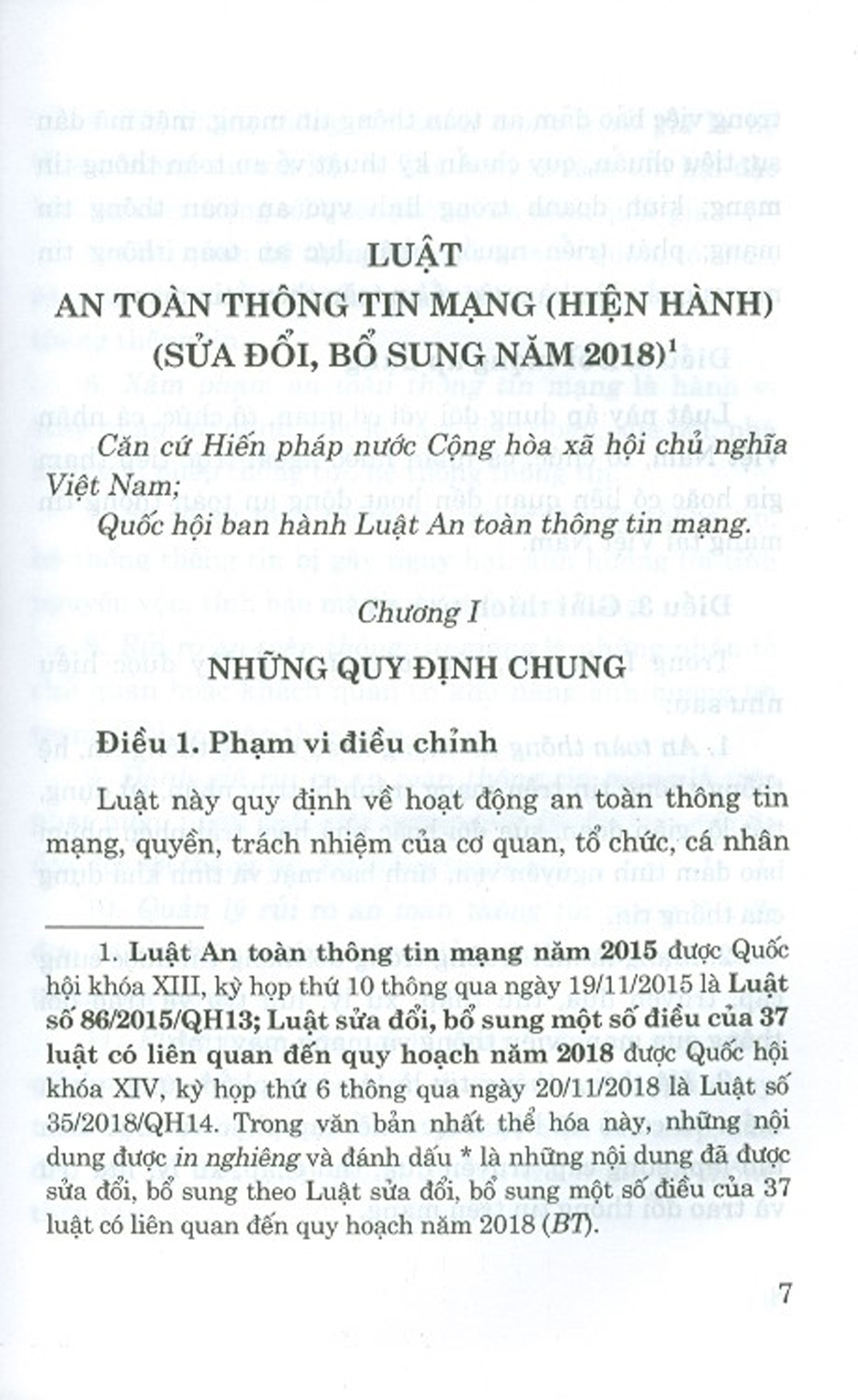 Luật An Toàn Thông Tin Mạng (Hiện Hành) (Sửa Đổi, Bổ Sung Năm 2018)
