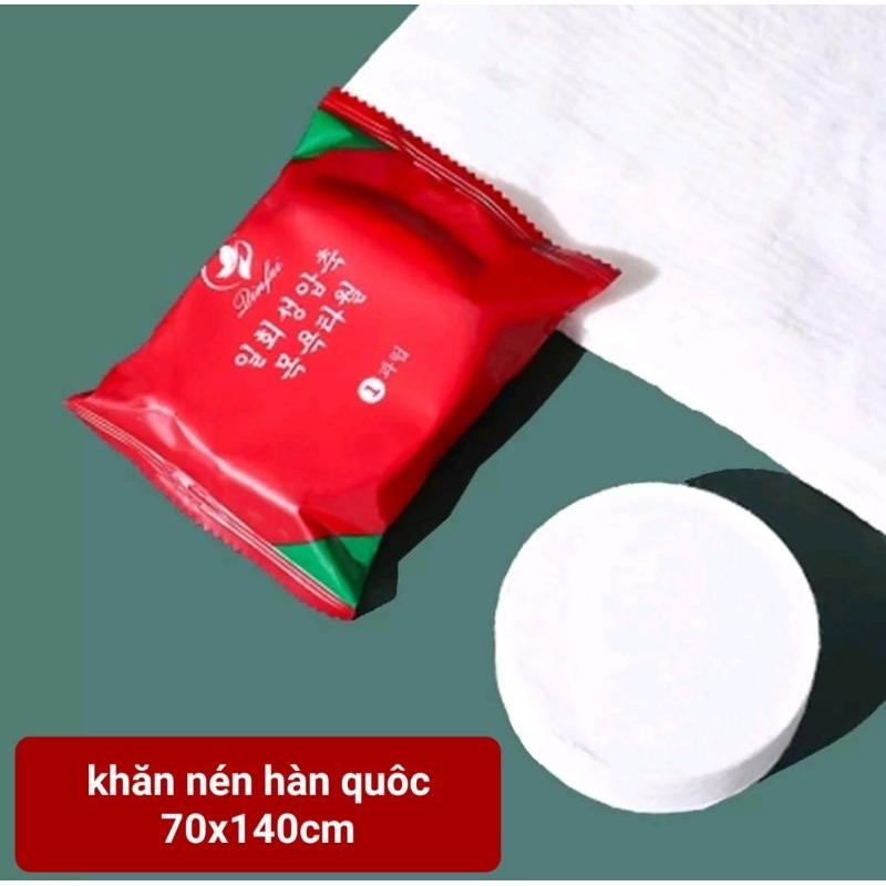 Khăn tắm nén du lịch, khăn nén Hàn Quốc, khăn nén du lịch loại to, khăn tắm nén nhỏ gọn, tiện lợi