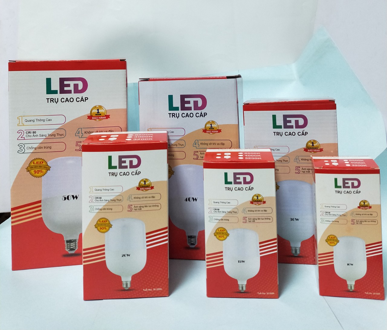 Bóng Đèn Led Trụ Kín Nước 10W ( Trắng, Vàng).
