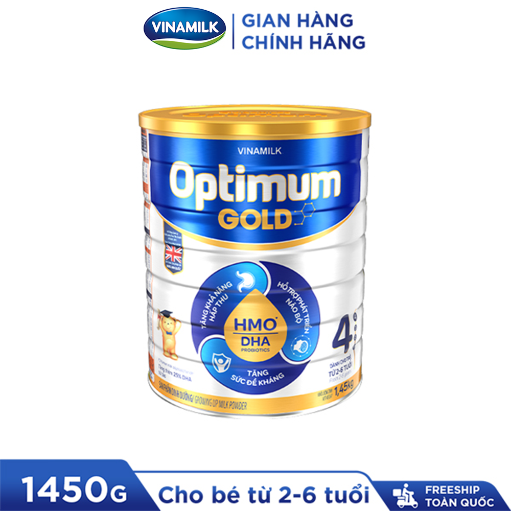 FREESHIP 0đ Toàn Quốc-Sữa bột Vinamilk Optimum Gold 4-Hộp thiếc 1500g cho