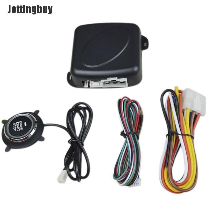 Jettingbuy 12V Push Button Car Engine Start Stop System Kit For Auto Keyless Entry Alarm
