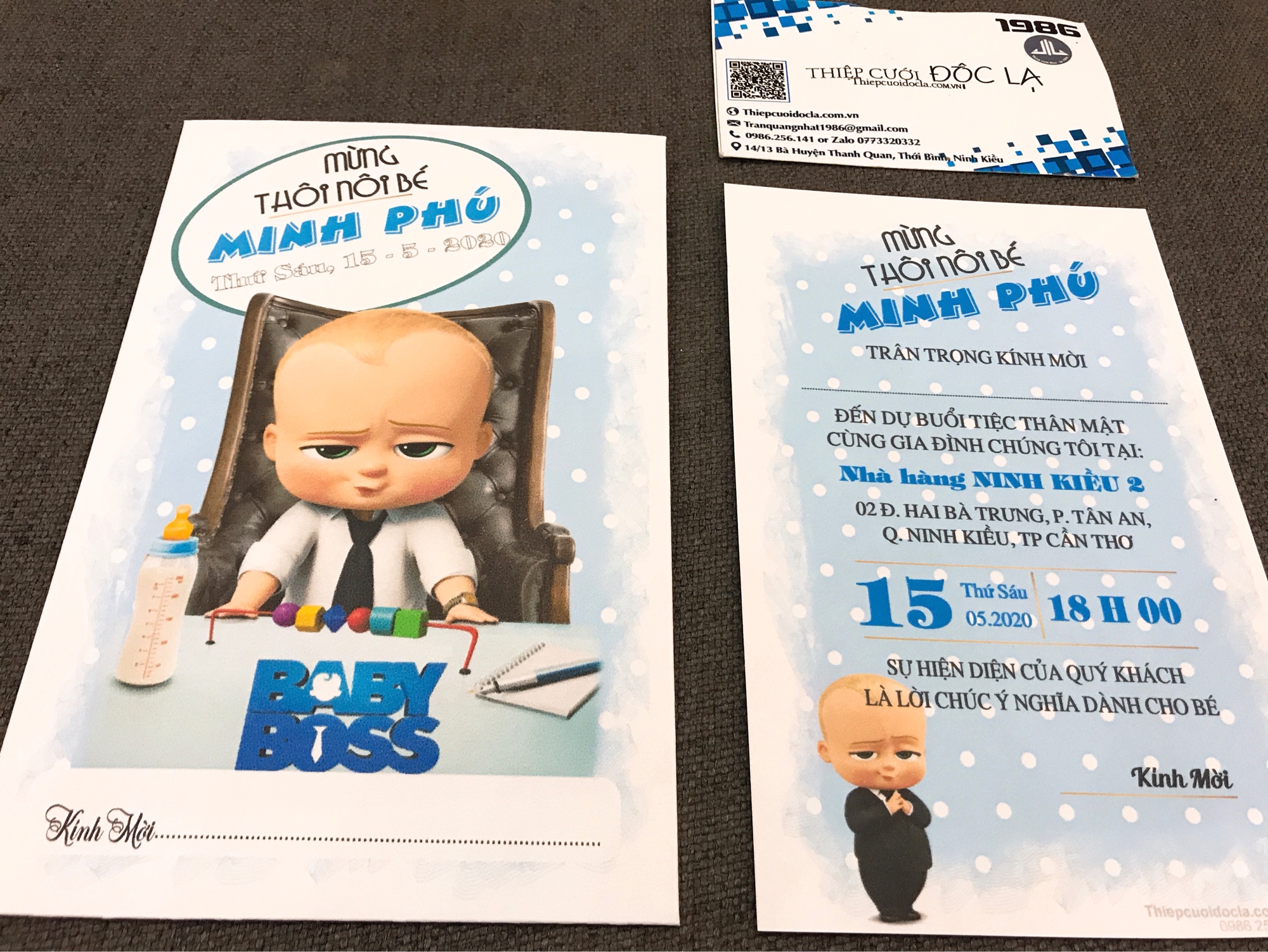 Combo 50- Thiệp Thôi nôi, Sinh Nhật, đầy tháng bé trai