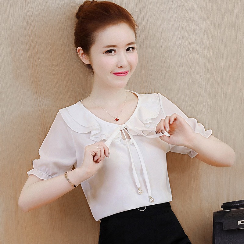 ÁO KIỂU CỔ BÈO PHỐI NƠ HARA_[Giá gốc tận xưởng]