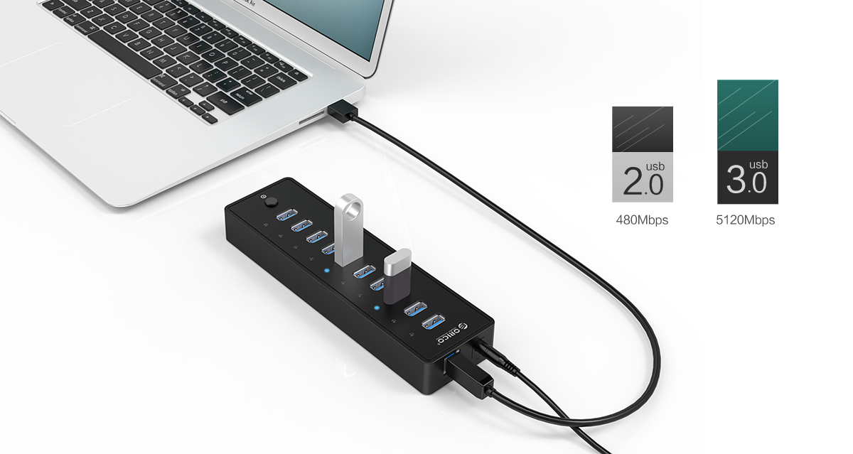 Bộ chia 10 cổng USB 3.0 Orico P10-U3-V1