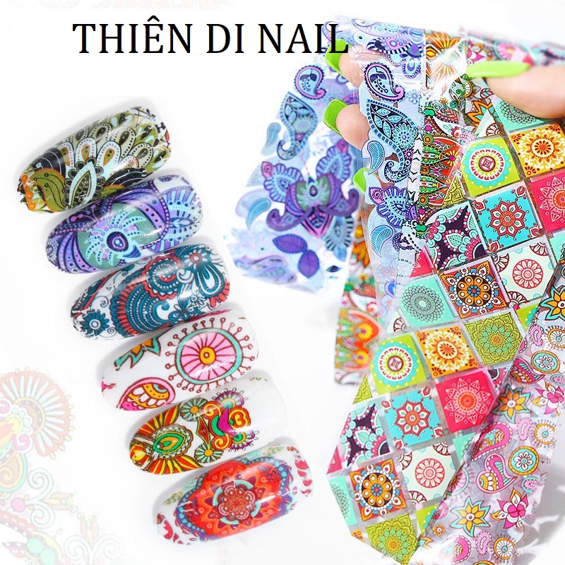 Foil dán nail hoạ tiết thổ cẩm
