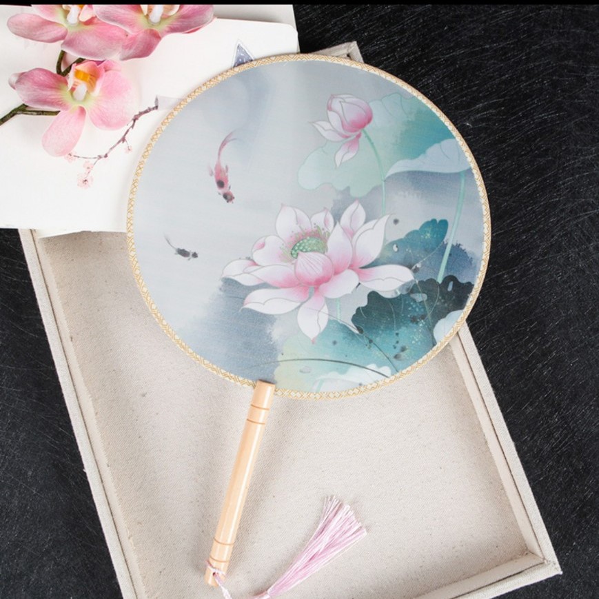 Quạt tròn cổ trang (nhiều mẫu)