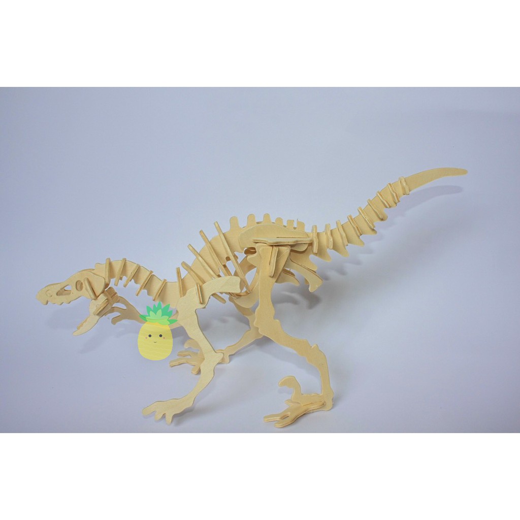 Mô Hình Đồ Chơi Lắp Ráp Gỗ 3D Khủng Long Velociraptor [Chưa lắp]
