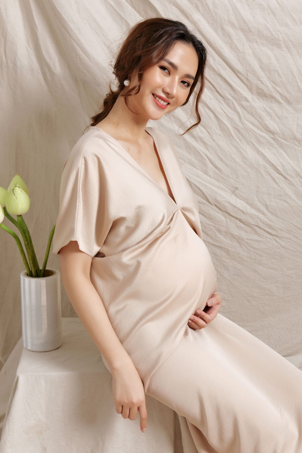 Đầm Bầu SACHIMOM - Váy Lụa Bầu LILY DRESS