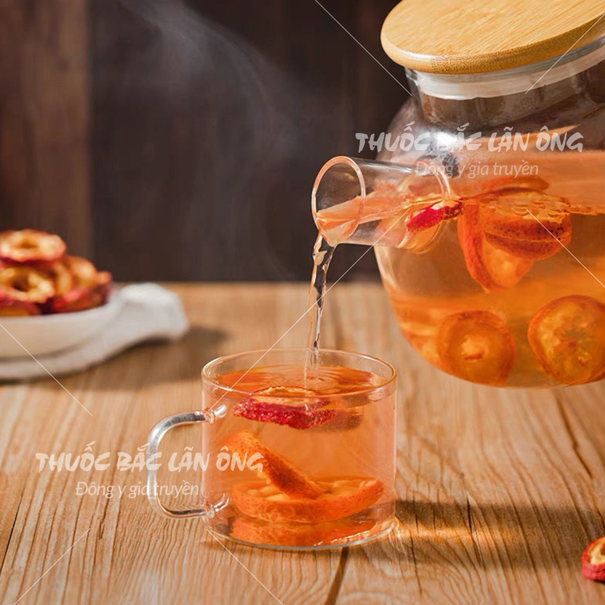 Sơn tra thái lát 100g (Táo gai sấy khô, pha trà hỗ trợ tiêu hóa) - Lãn Ông