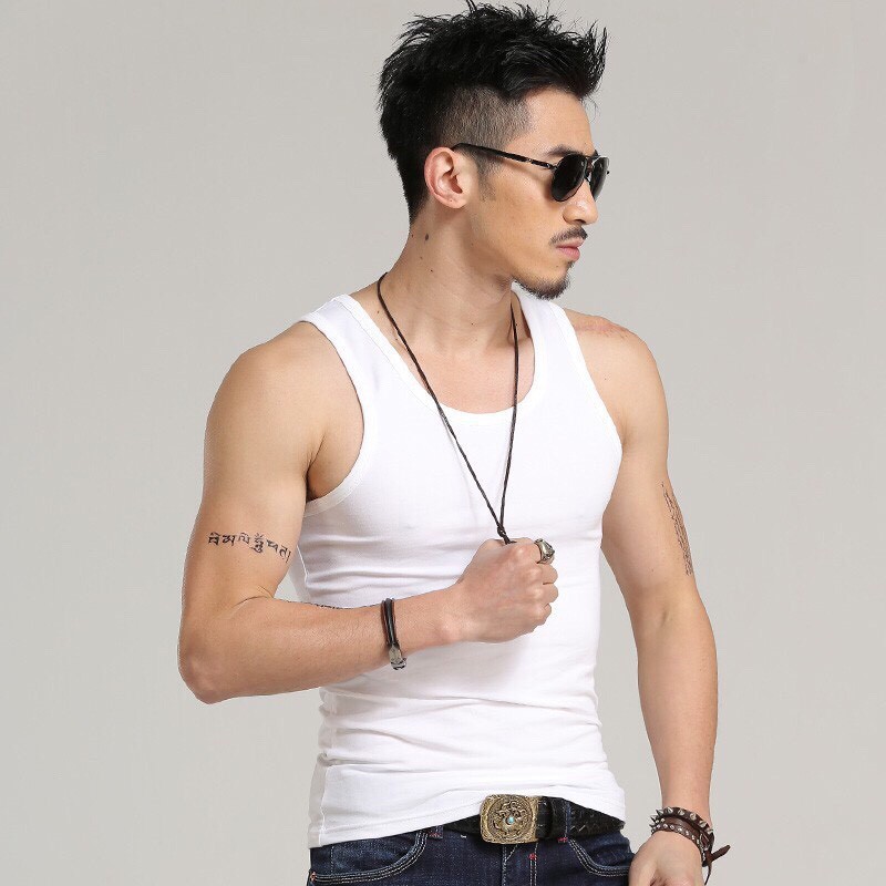 Áo Ba Lỗ Trắng- Ac21 Aristino 100%Cotton