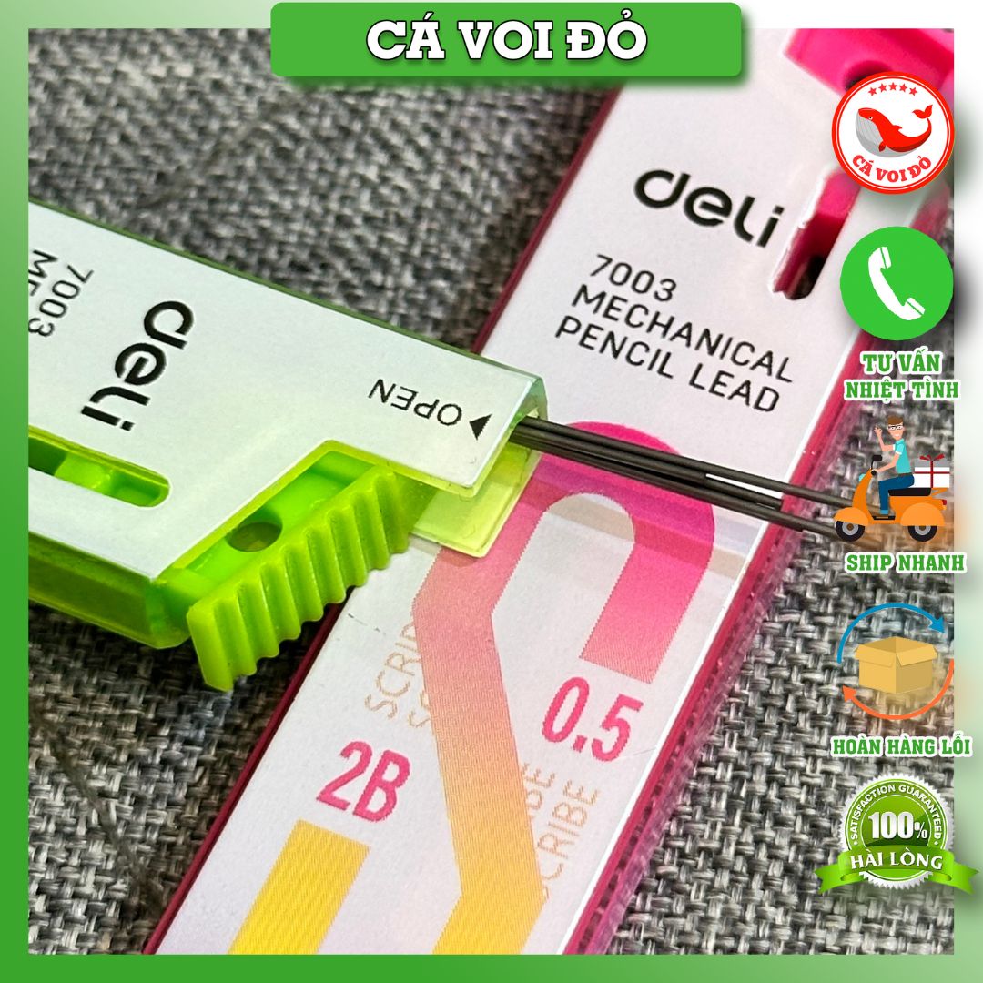 Hộp ngòi chì kim Deli 0.5mm/0.7mm
