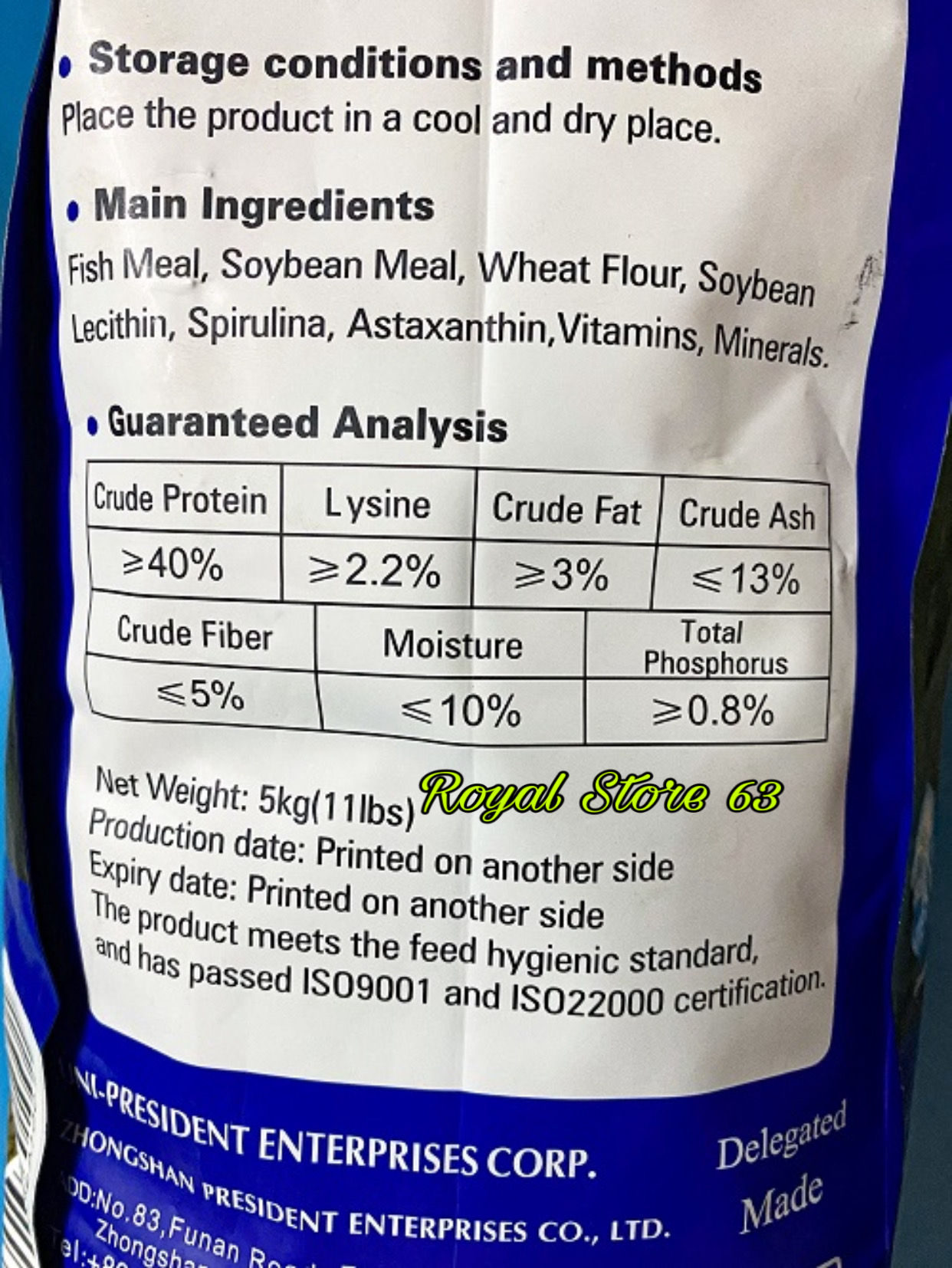 Aquamaster Growth (Xanh Dương) thức ăn cho cá Koi (Chiết lẻ túi 5kg)