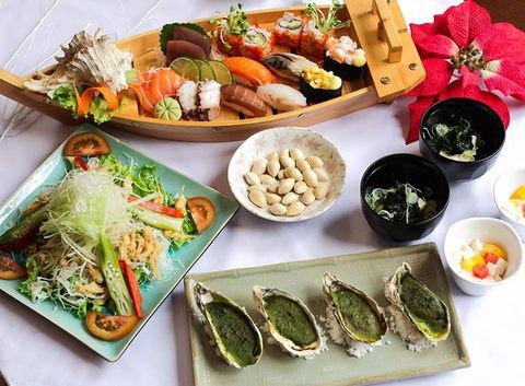 Thuyền Gỗ Sushi deco trang trí món ăn