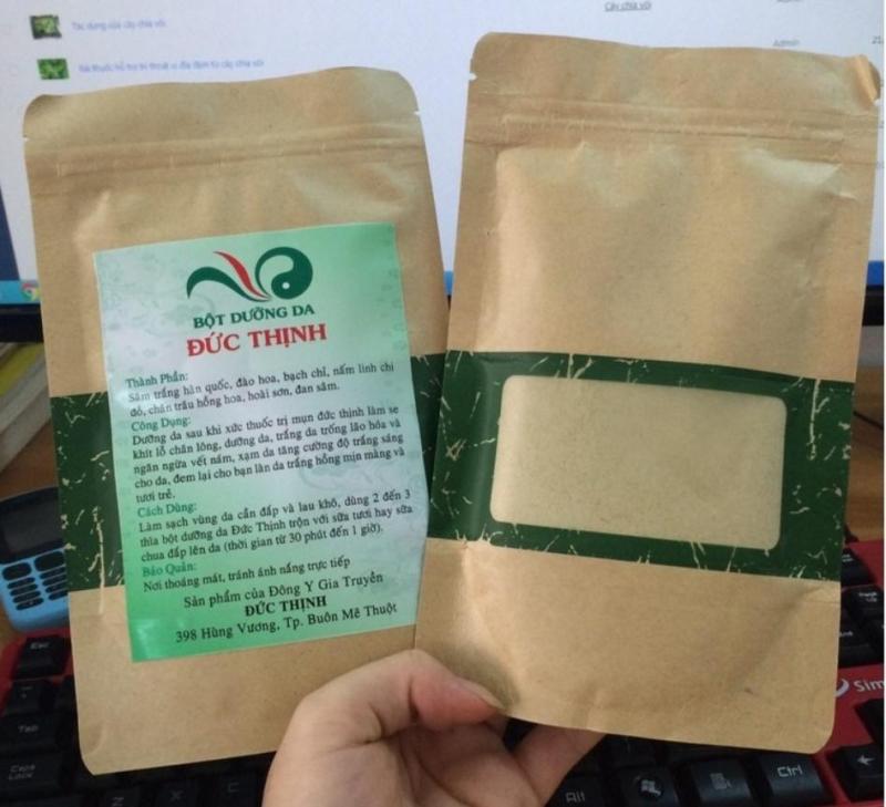 Bột đắp mặt nạ thảo dược Đức Thịnh Dưỡng Da, Giữ Ẩm, trị mụn (100gr) handmade