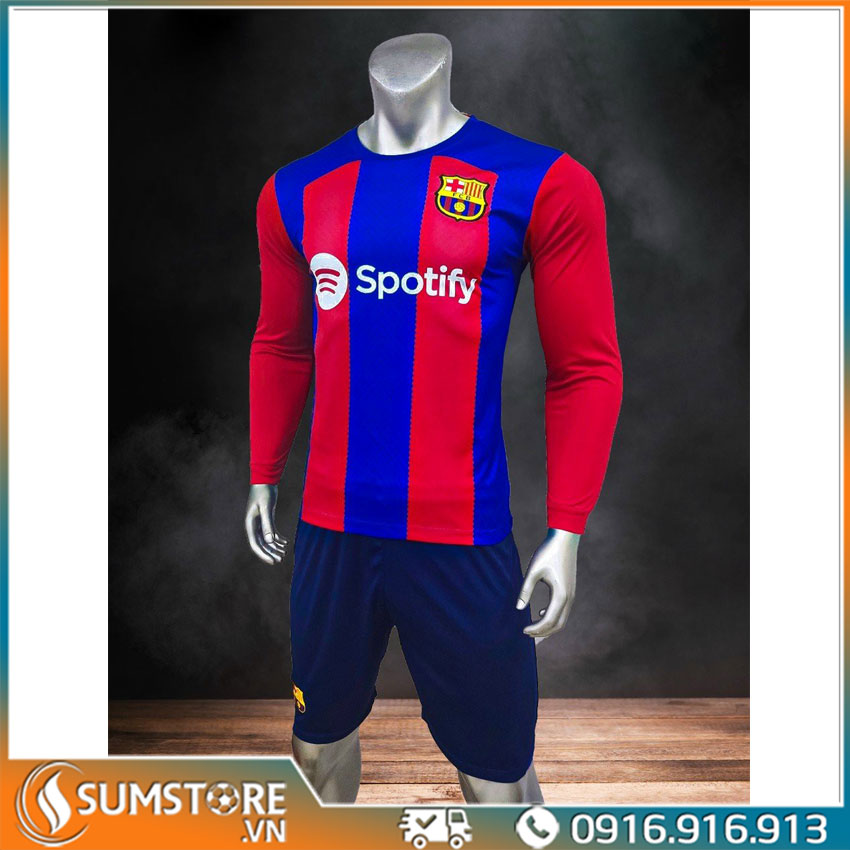 Áo đá banh thể thao CLB Barca Dài Tay 2023