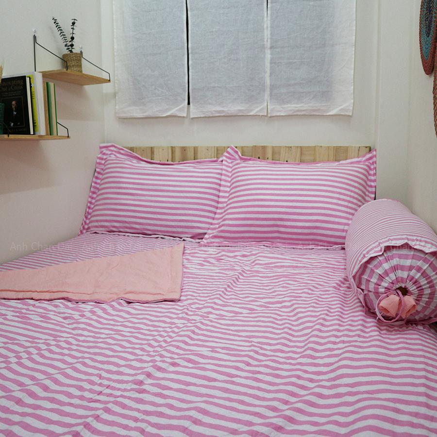 Bộ Ga Gối Cotton Đũi Hàn Quốc - ACD 009