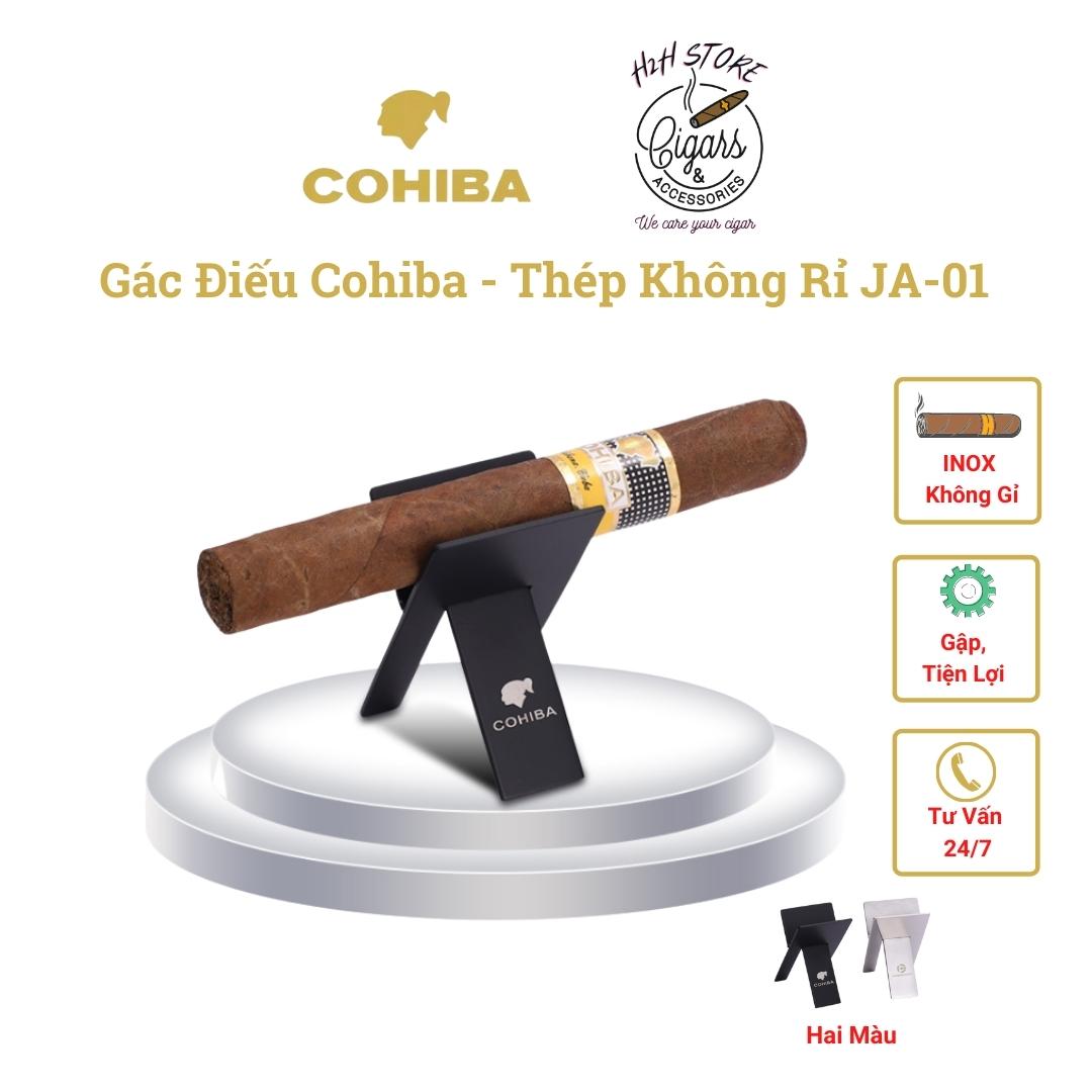 Gác điếu cigar, đỡ xì gà COHIBA - chất liệu Inox - H2H Cigar