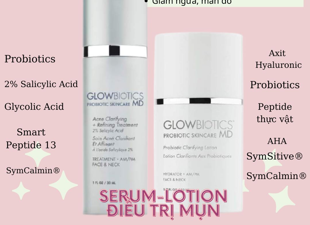 Serum kiểm soát bã nhờn GLOWBIOTICS Acne Clarifying + Refining Treament (30ml) [ NHẬP KHẨU]