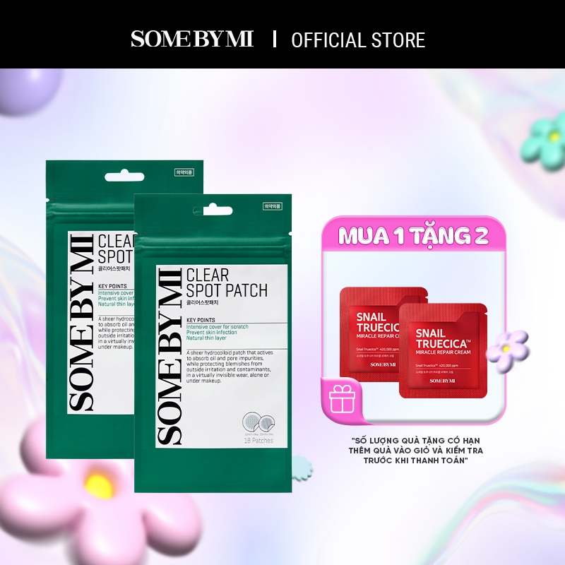 Combo 2 Miếng dán mụn Some By Mi Clear Spot Patch 36 miếng mỏng nhẹ + siêu bám dính + mờ thâm