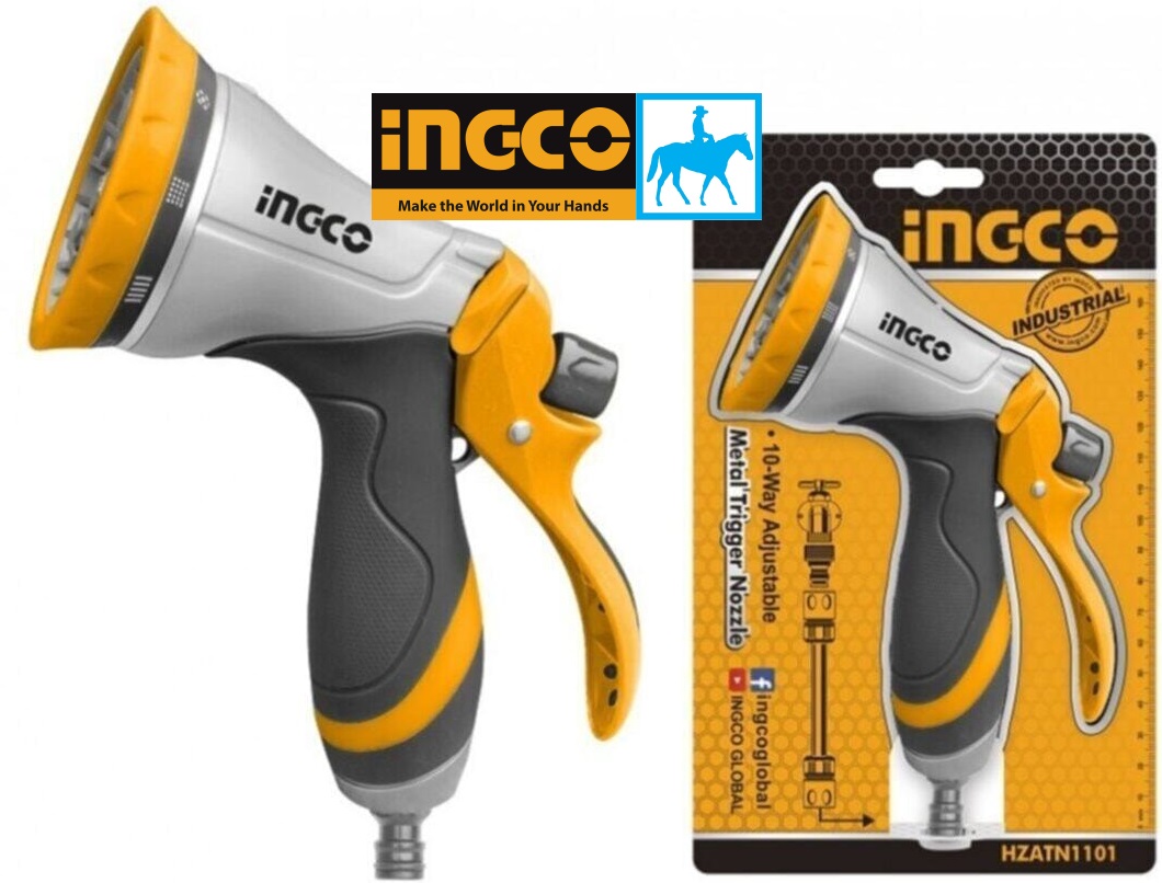 Vòi xịt phun nước tưới cây 10 tia lõi kim loại ingco hzatn1101 điện sài gòn