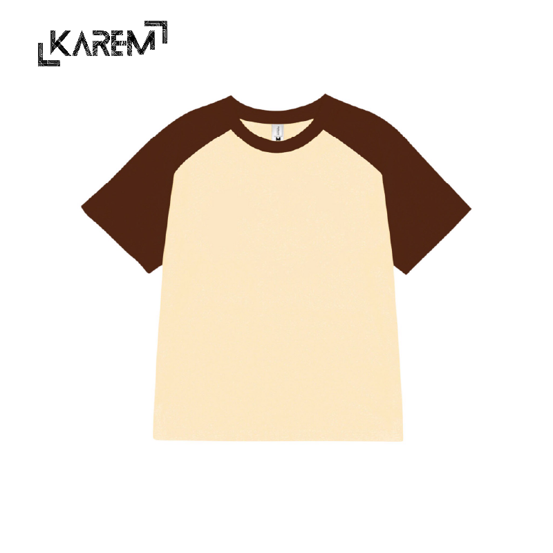 Áo baby tee phối trơn KRBT01 cotton cổ tròn basic