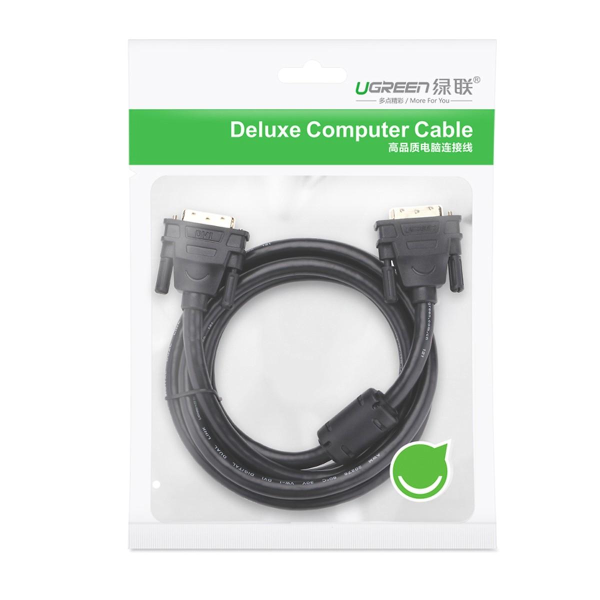 Cáp tín hiệu DVI-D (24+1) 2 đầu đực dài 1.5m UGREEN DV101 11606
