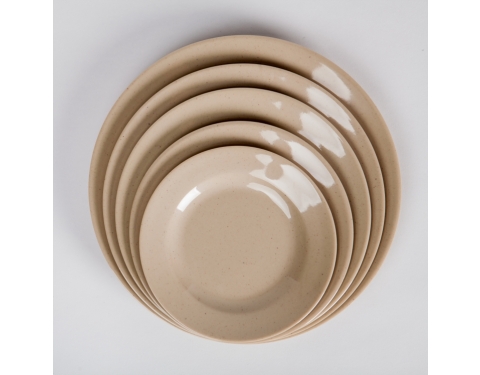 Dĩa Nhựa Melamine Màu Nâu