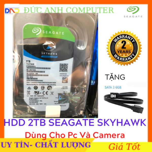 Bảng giá Ổ Cứng Hdd SEAGATE 2TB SkyHawk -Bảo Hành 2 Năm - 1 Đổi 1- Tặng Cáp sata3 Zin- Clip Thật Phong Vũ
