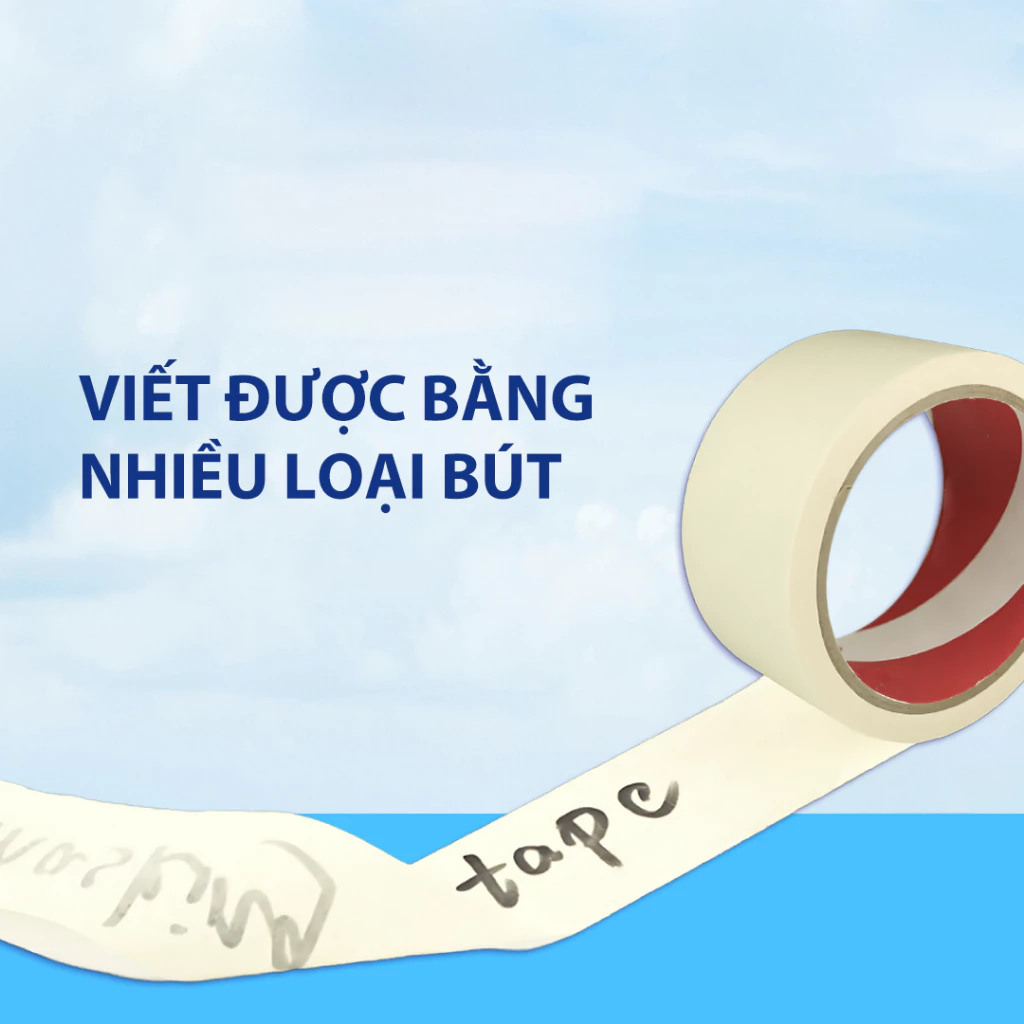 Băng Keo Giấy 1.2cm 2.4cm và 4.8cm Băng Dính Giấy Dài 16 Mét Dùng Ghi Chú, Dễ Dàng Sử Dụng