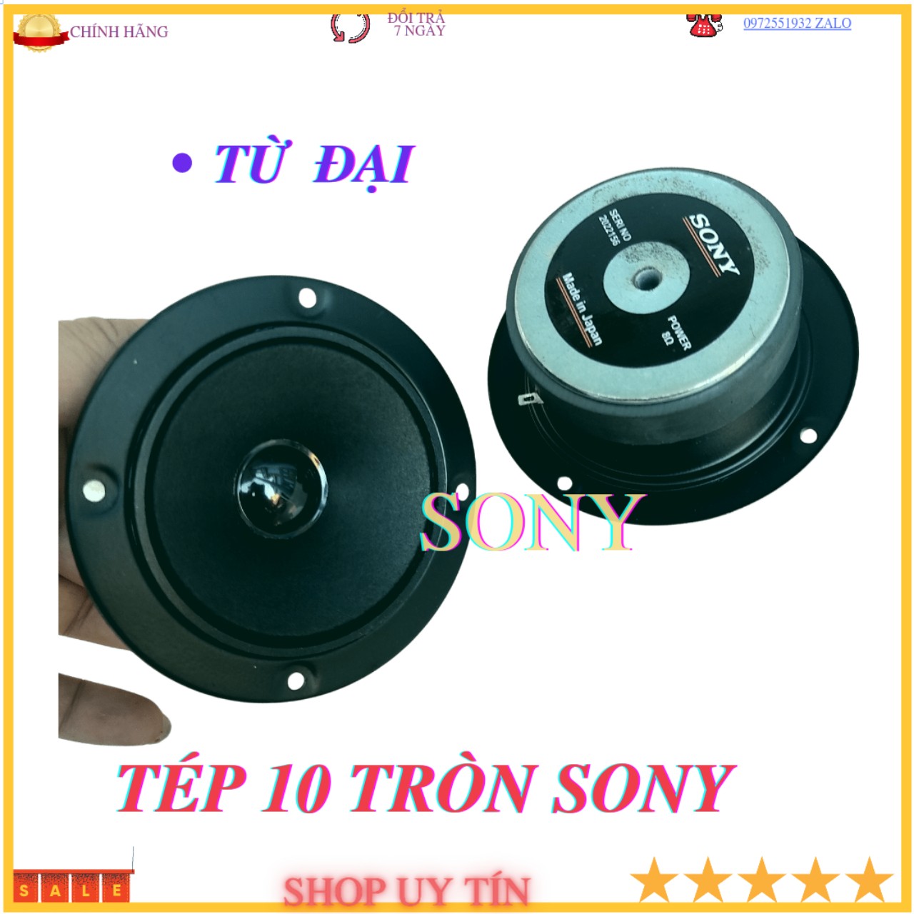 Đôi loa treble 10cm sony từ đại màng giấy cao cấp