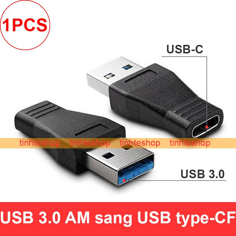 USB 3.0 AM to USB type-C AF connector (black)