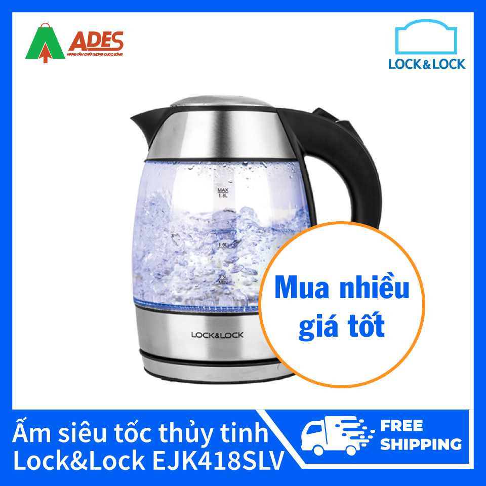 Ấm điện đun nước thủy tinh siêu tốc Lock&Lock EJK418SLV