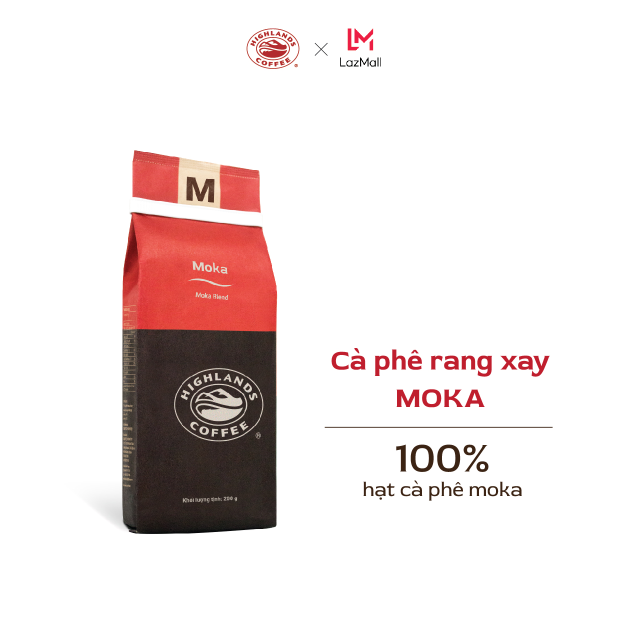 [Free 01 Highlands Stainless Steel Filter] Combo of 3 Moka Highlands Coffee Roasted and Ground Coffee 200g (Gift Included, Shown in the Cart, Please Check Carefully)