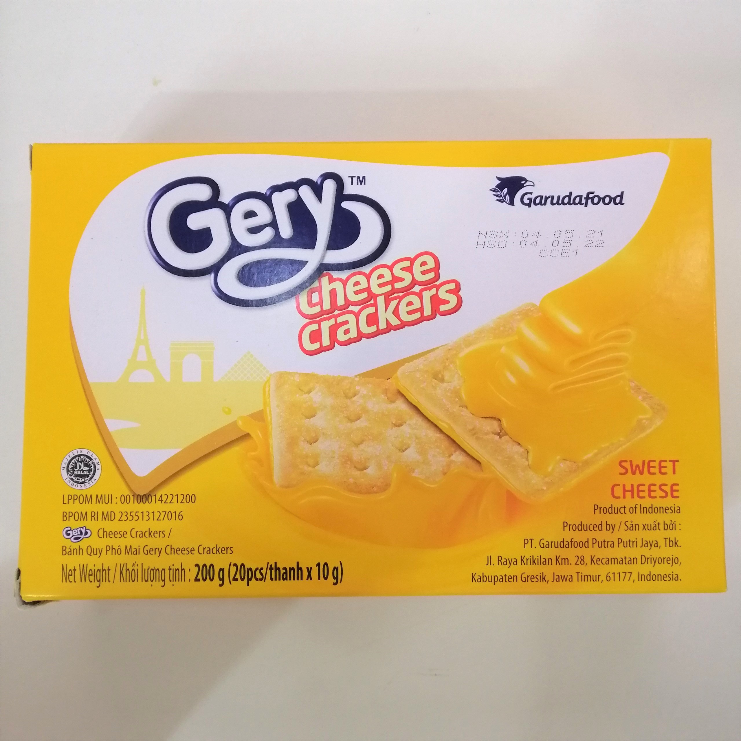 Bánh Quy Phô Mai Gery Cheese Crackers (Hộp 180g)