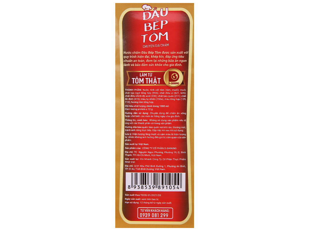 HCM_COMBO 2 CHAI Nước Mắm Đầu Bếp Tôm Chai 900ml