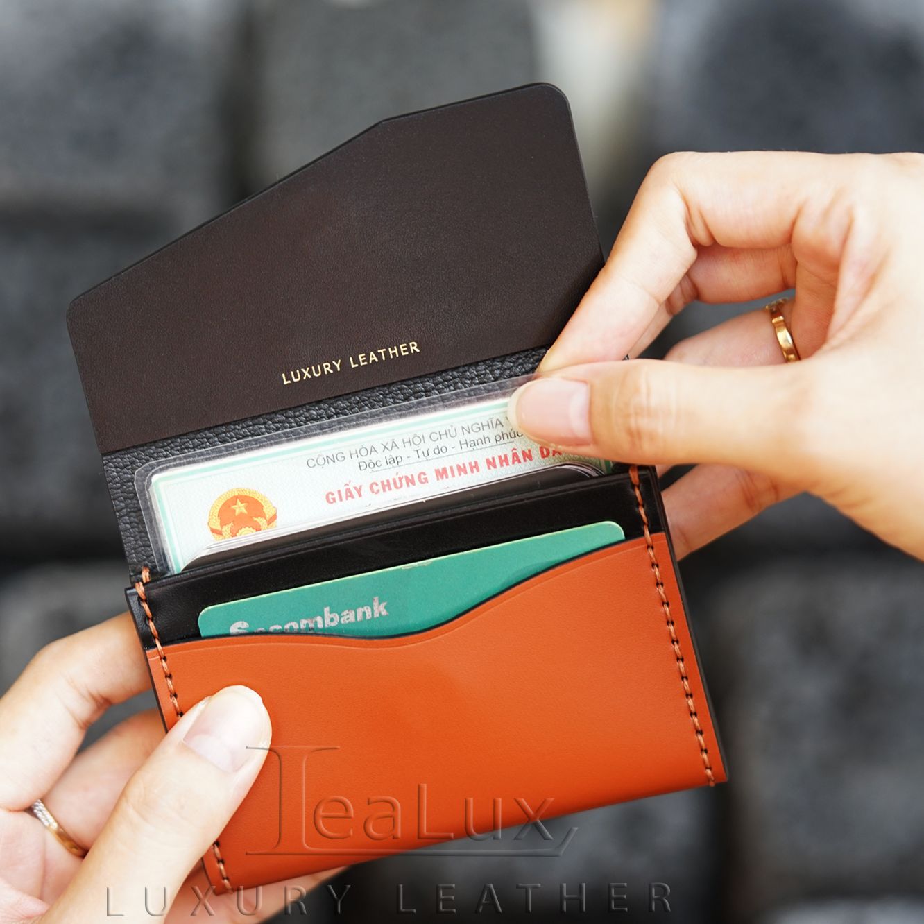 Ví Da Đựng Thẻ Handmade Cao Cấp Lealux Card Wallet