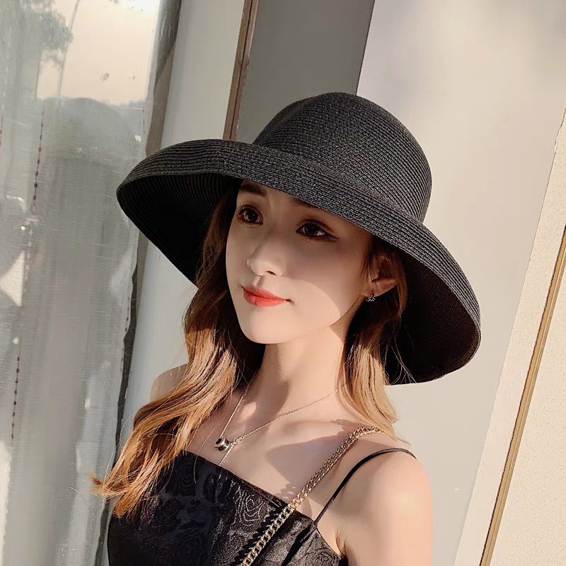 Mũ cói lồng đèn nữ size bé phong cách sang chảnh