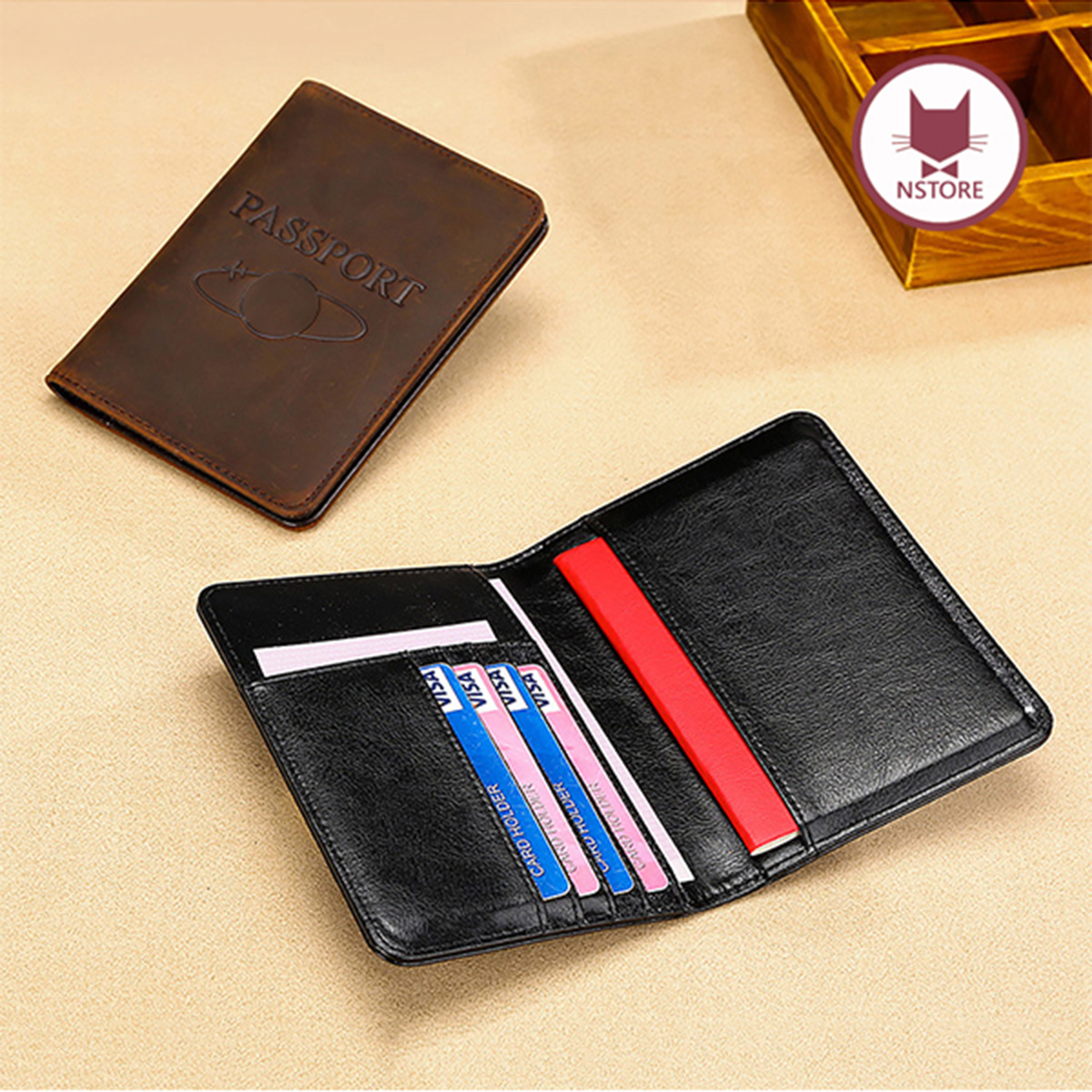 Ví Passport Bao Da Đựng Hộ Chiếu Da Bò Thật (Nhiều Màu)