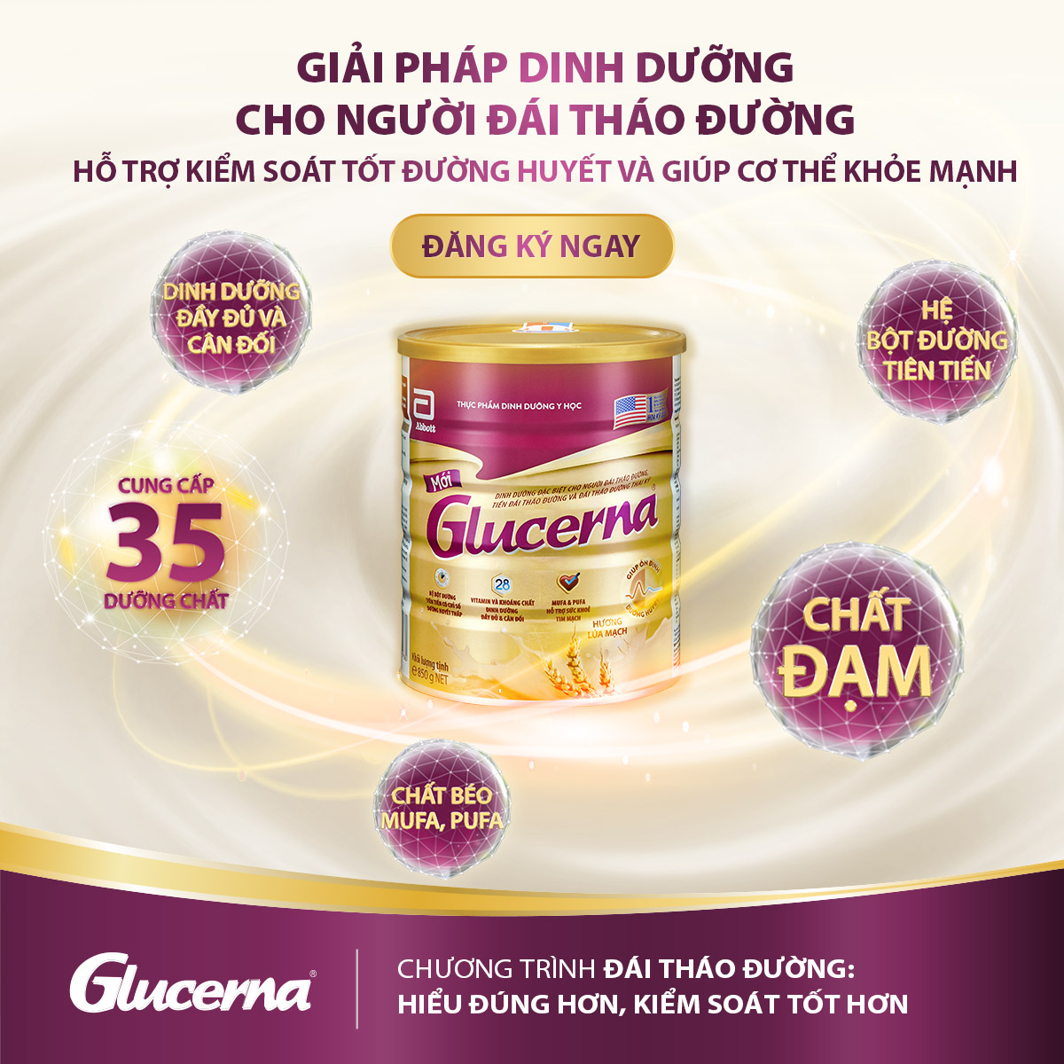 Sữa Bột GLUCERNA 850g